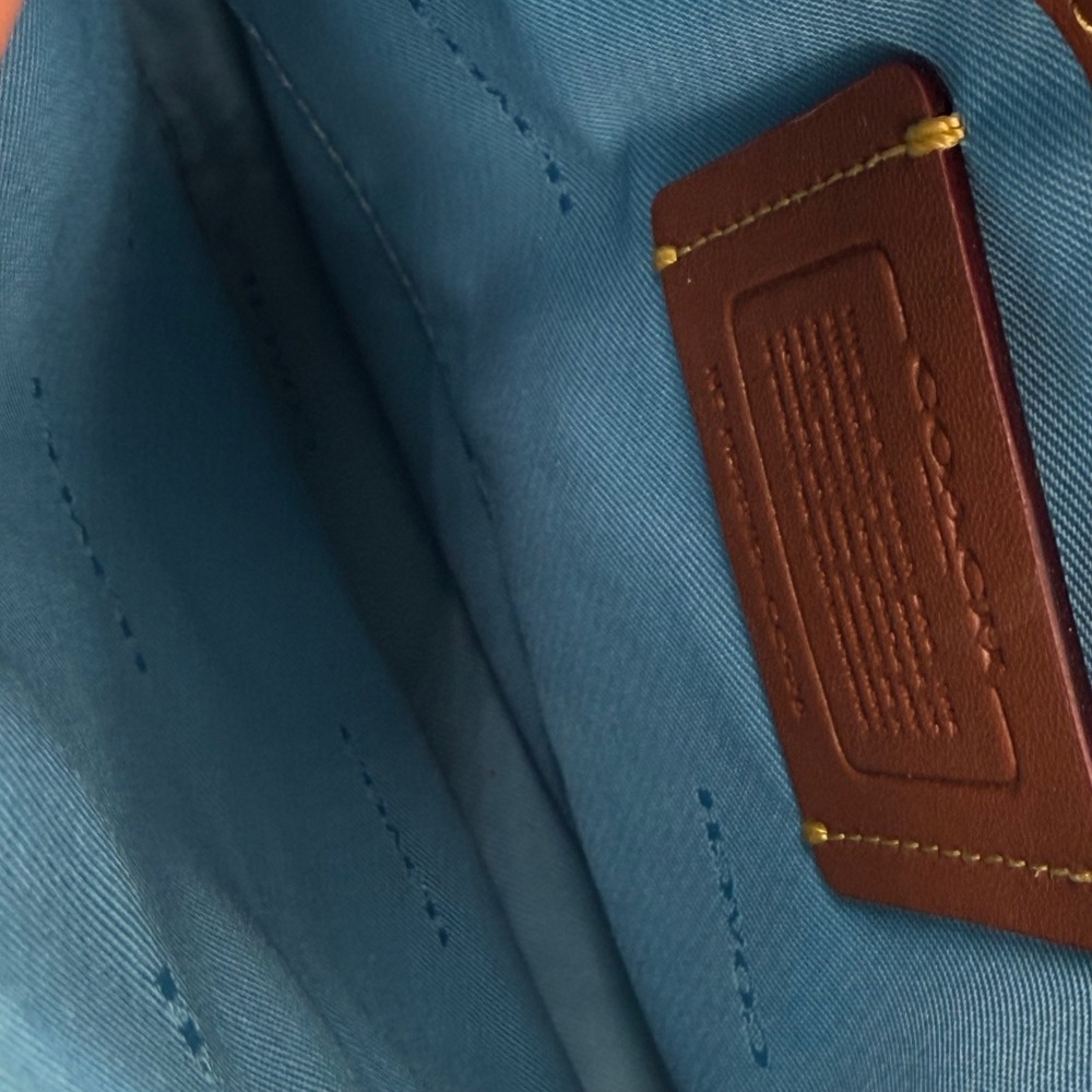 Coach Kitt Messenger Bag Blue Crossgrain Leather Women's Crossbody - Picture 6 of 11